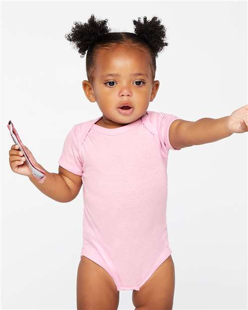 Rabbit Skins 4400 Infant Baby Rib Bodysuit - Front view