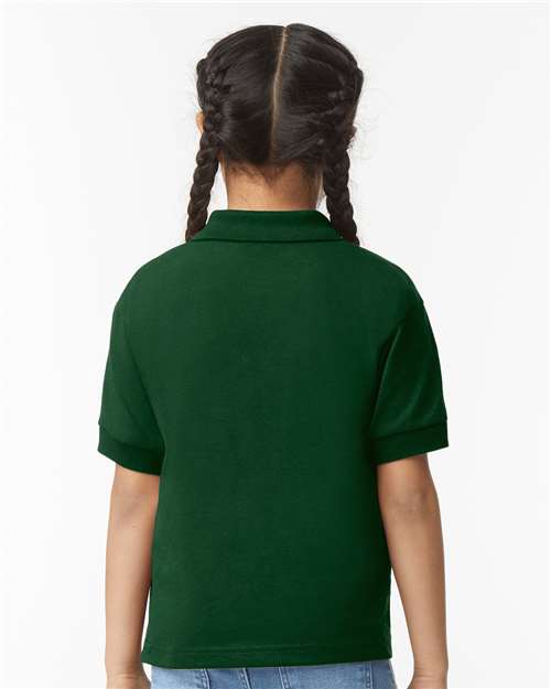 Gildan 8800B Youth DryBlend? Jersey Polo - Back view