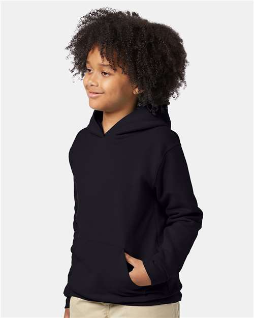 Hanes P473 Youth EcoSmart? Hooded Sweatshirt - Side view