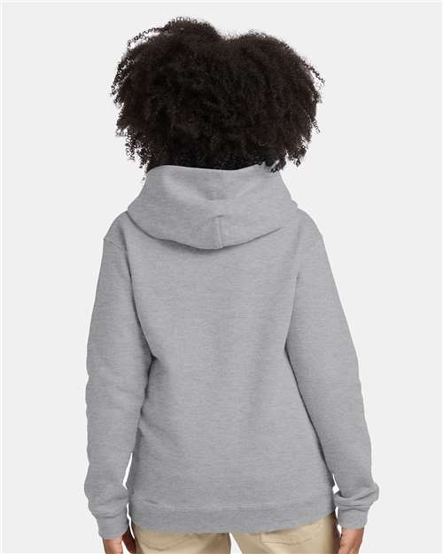 Hanes P473 Youth EcoSmart? Hooded Sweatshirt - Back view