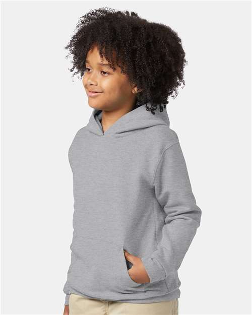 Hanes P473 Youth EcoSmart? Hooded Sweatshirt - Side view