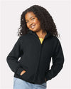 Gildan 18600B Youth Heavy Blend? Full-Zip Hooded Sweatshirt - Front view