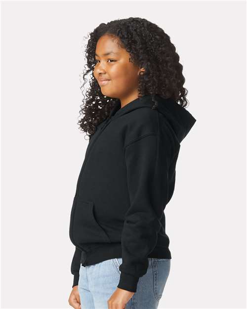 Gildan 18600B Youth Heavy Blend? Full-Zip Hooded Sweatshirt - Side view