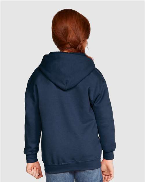 Gildan 18600B Youth Heavy Blend? Full-Zip Hooded Sweatshirt - Back view