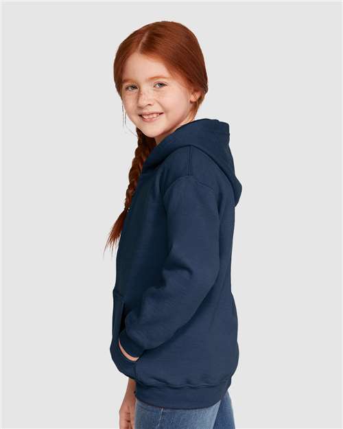Gildan 18600B Youth Heavy Blend? Full-Zip Hooded Sweatshirt - Side view