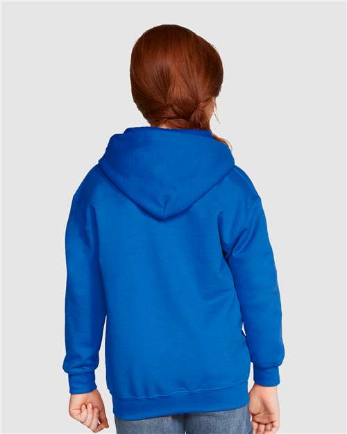 Gildan 18600B Youth Heavy Blend? Full-Zip Hooded Sweatshirt - Back view