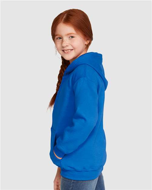 Gildan 18600B Youth Heavy Blend? Full-Zip Hooded Sweatshirt - Side view