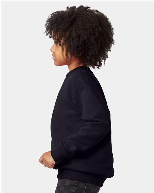 Hanes P360 Youth EcoSmart? Crewneck Sweatshirt - Side view