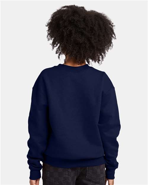 Hanes P360 Youth EcoSmart? Crewneck Sweatshirt - Back view