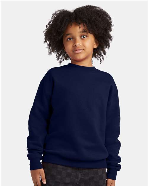 Hanes P360 Youth EcoSmart? Crewneck Sweatshirt - Front view