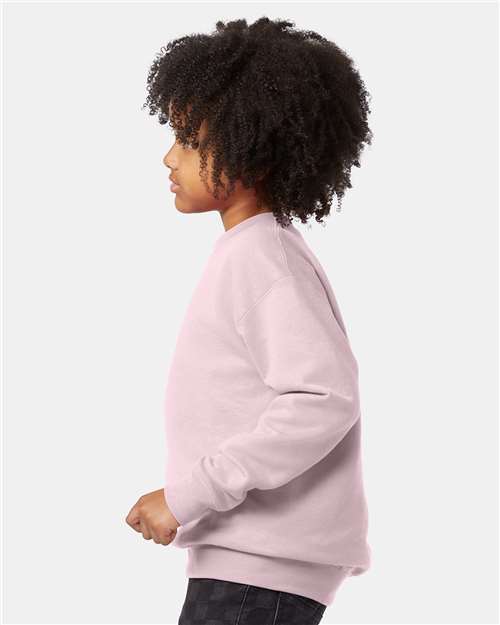 Hanes P360 Youth EcoSmart? Crewneck Sweatshirt - Side view