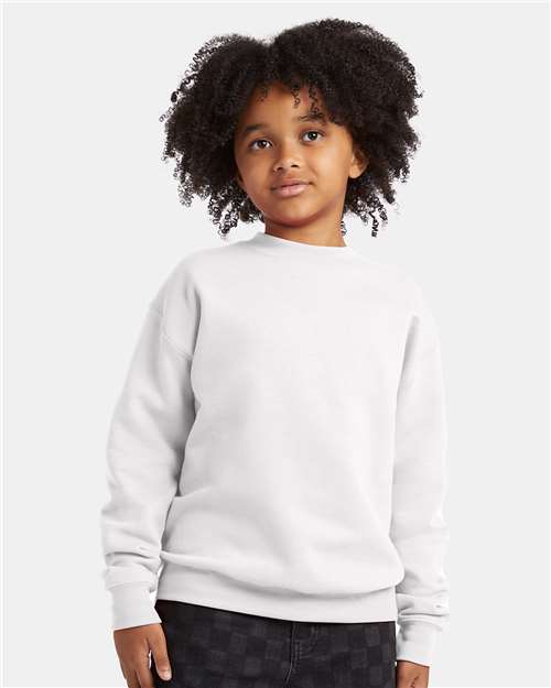 Hanes P360 Youth EcoSmart? Crewneck Sweatshirt - Front view