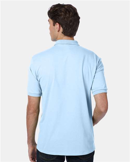 Hanes 054X Unisex EcoSmart? Jersey Polo - Back view
