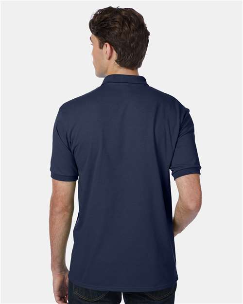 Hanes 054X Unisex EcoSmart? Jersey Polo - Back view