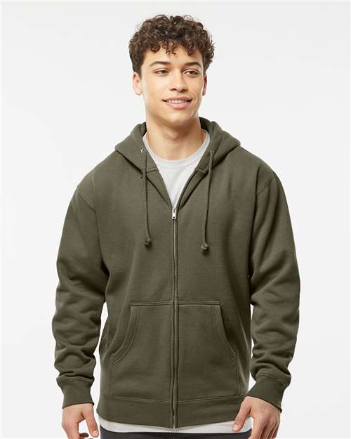 Independent Trading Co. IND4000Z Unisex Heavyweight Full-Zip Hooded Sweatshirt - Front view