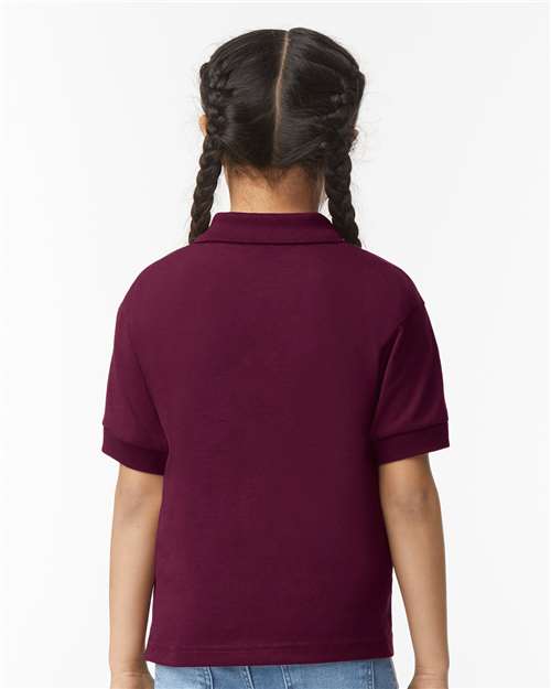 Gildan 8800B Youth DryBlend? Jersey Polo - Back view