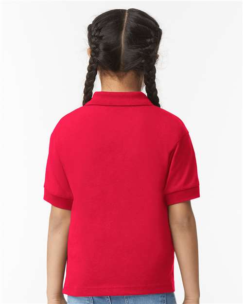 Gildan 8800B Youth DryBlend? Jersey Polo - Back view