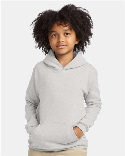Hanes P473 Youth EcoSmart? Hooded Sweatshirt - Front view
