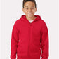 Gildan 18600B Youth Heavy Blend? Full-Zip Hooded Sweatshirt - Front view