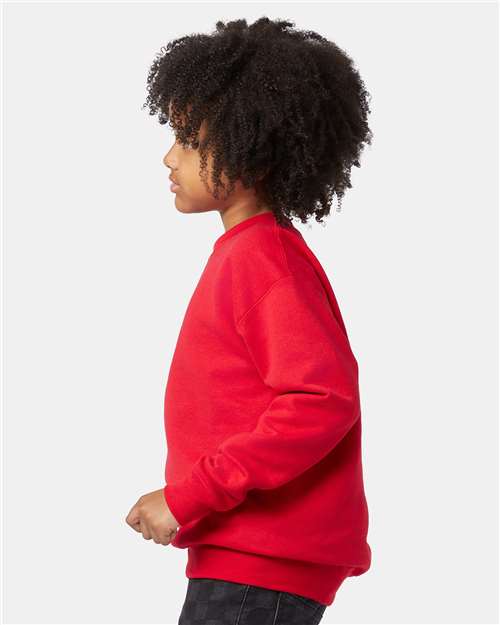 Hanes P360 Youth EcoSmart? Crewneck Sweatshirt - Side view