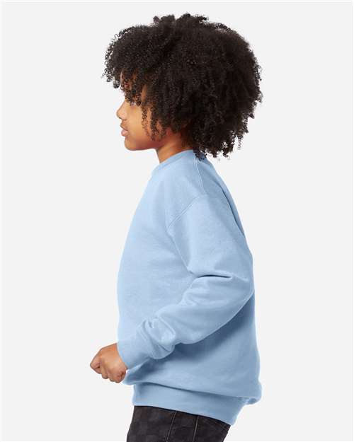 Hanes P360 Youth EcoSmart? Crewneck Sweatshirt - Side view