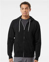Independent Trading Co. AFX90UNZ Unisex Lightweight Full-Zip Hooded Sweatshirt - Front view