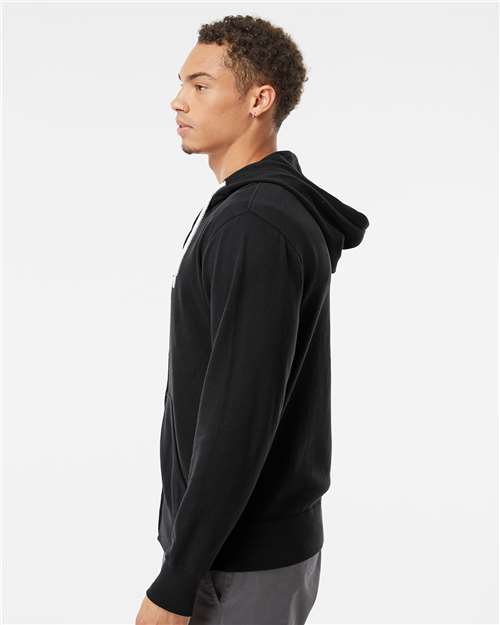 Independent Trading Co. AFX90UNZ Unisex Lightweight Full-Zip Hooded Sweatshirt - Side view