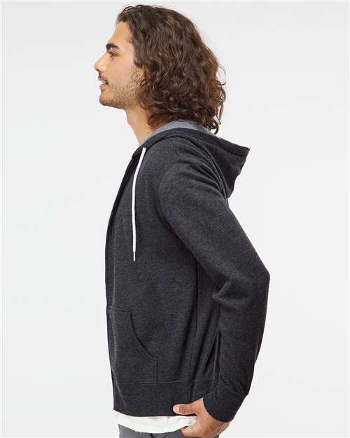 Independent Trading Co. AFX90UNZ Unisex Lightweight Full-Zip Hooded Sweatshirt - Side view