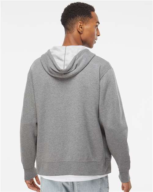 Independent Trading Co. AFX90UNZ Unisex Lightweight Full-Zip Hooded Sweatshirt - Back view