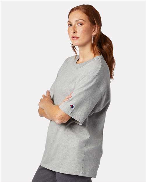 Champion T105 Unisex Heritage Jersey T-Shirt - Side view