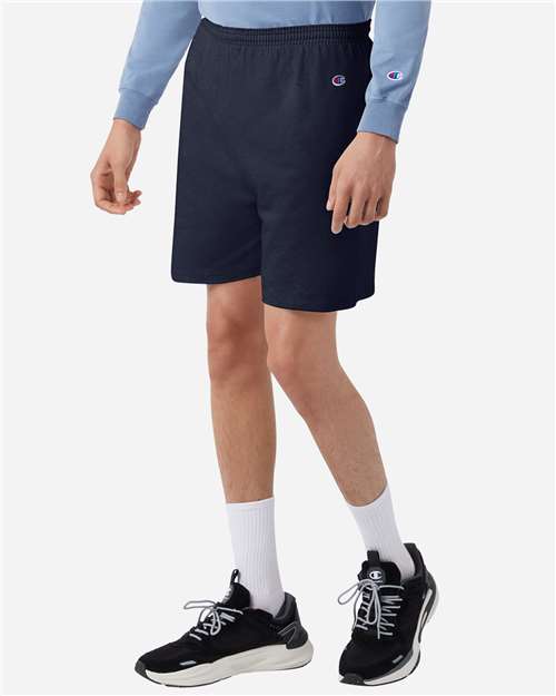 Champion 8187 Unisex Cotton Gym Shorts - Side view