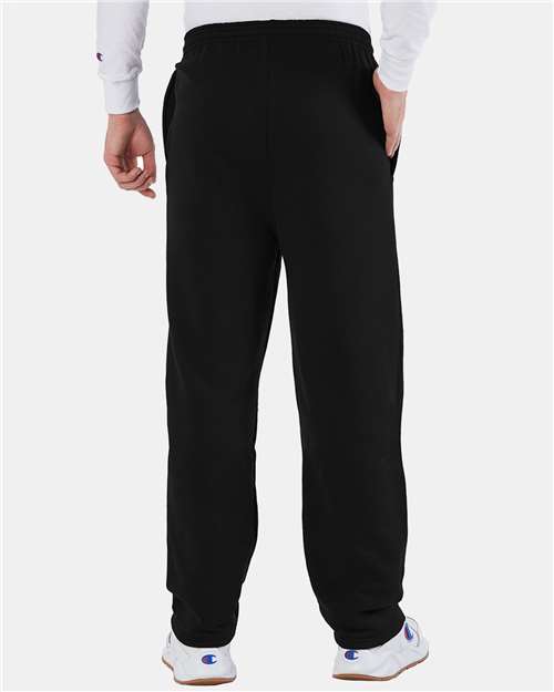 Champion P800 Unisex Powerblend? Open-Bottom Sweatpants with Pockets - Back view