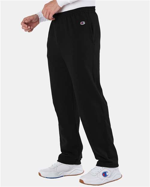 Champion P800 Unisex Powerblend? Open-Bottom Sweatpants with Pockets - Side view