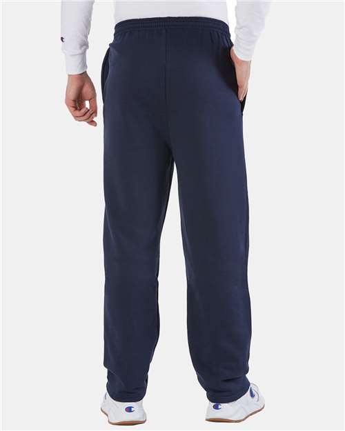 Champion P800 Unisex Powerblend? Open-Bottom Sweatpants with Pockets - Back view