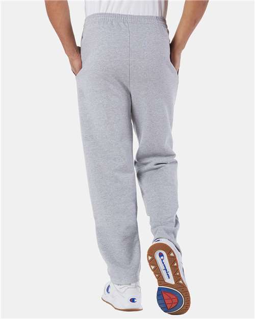 Champion P800 Unisex Powerblend? Open-Bottom Sweatpants with Pockets - Back view