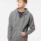 Independent Trading Co. IND4000Z Unisex Heavyweight Full-Zip Hooded Sweatshirt - Front view