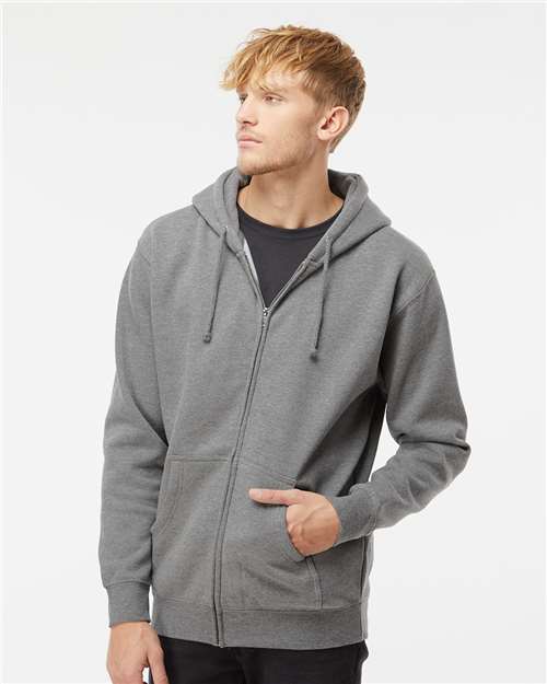 Independent Trading Co. IND4000Z Unisex Heavyweight Full-Zip Hooded Sweatshirt - Front view