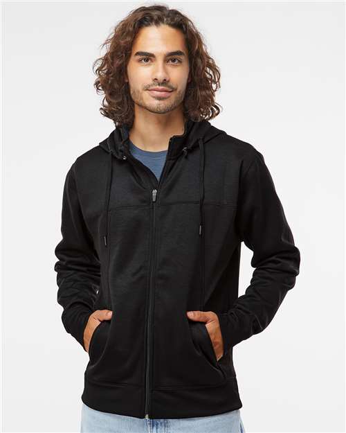 Independent Trading Co. EXP80PTZ Unisex Poly-Tech Full-Zip Hooded Sweatshirt - Front view