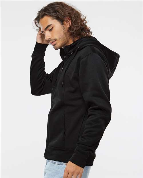 Independent Trading Co. EXP80PTZ Unisex Poly-Tech Full-Zip Hooded Sweatshirt - Side view