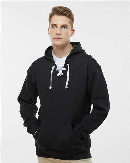 J. America 8830 Men's Sport Lace Hooded Sweatshirt - Front view