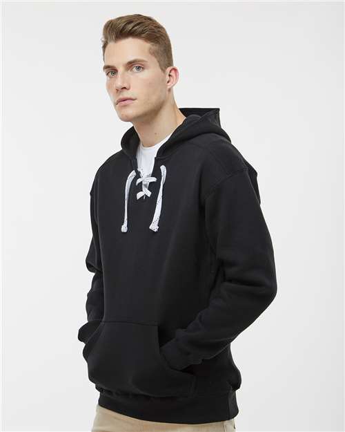 J. America 8830 Men's Sport Lace Hooded Sweatshirt - Side view