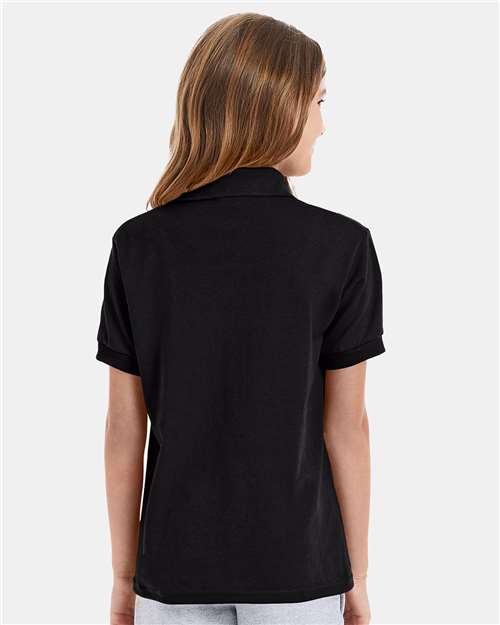 Hanes 054Y Youth EcoSmart? Jersey Polo - Back view