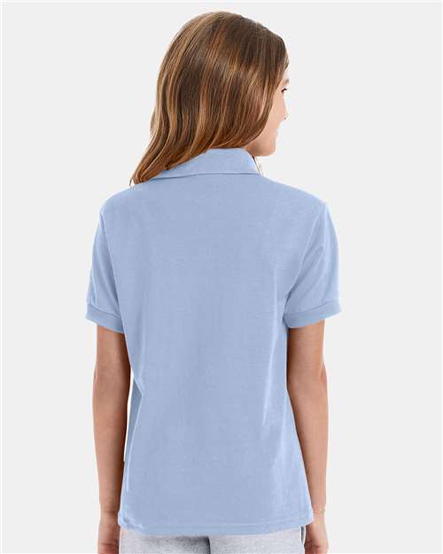 Hanes 054Y Youth EcoSmart? Jersey Polo - Back view