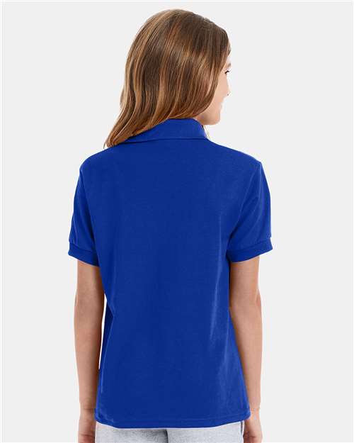 Hanes 054Y Youth EcoSmart? Jersey Polo - Back view