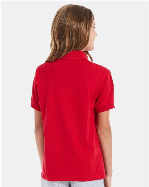 Hanes 054Y Youth EcoSmart? Jersey Polo - Back view