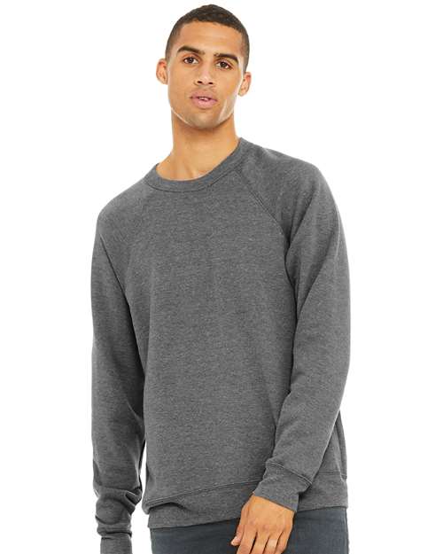 BELLA  CANVAS 3901 Unisex Sponge Fleece Raglan Crewneck Sweatshirt - Front view