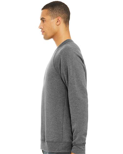 BELLA  CANVAS 3901 Unisex Sponge Fleece Raglan Crewneck Sweatshirt - Side view