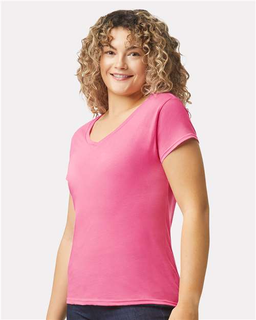 Gildan 64V00L Women's Softstyle? V-Neck T-Shirt - Side view
