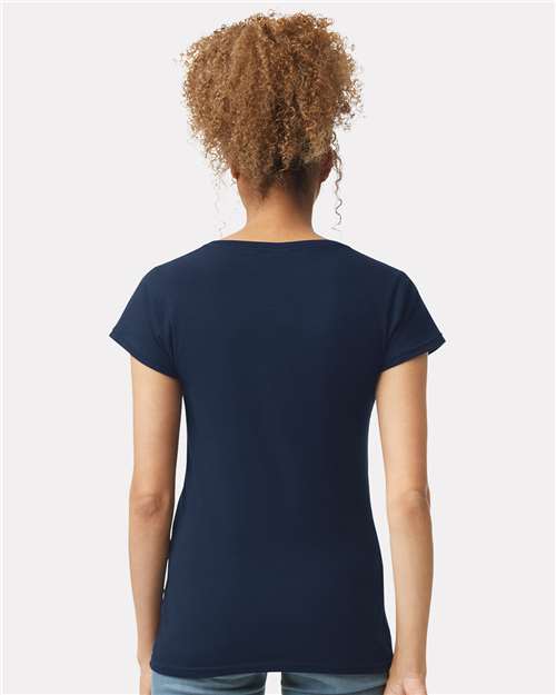 Gildan 64V00L Women's Softstyle? V-Neck T-Shirt - Back view