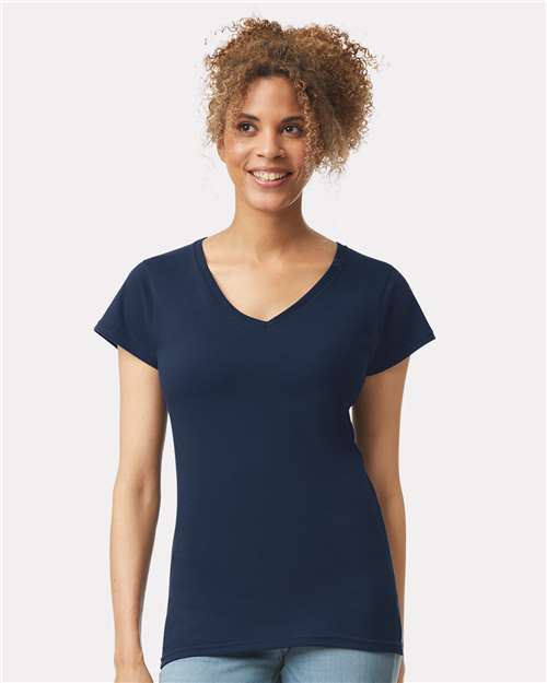 Gildan 64V00L Women's Softstyle? V-Neck T-Shirt - Front view
